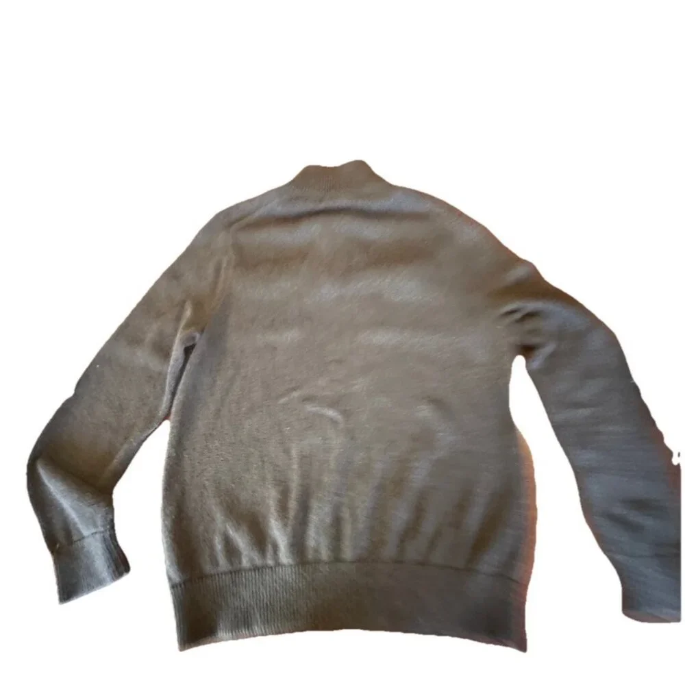 Banana Republic Men’s Sweater Sz M Button Mock Neck 100% Cotton Grey